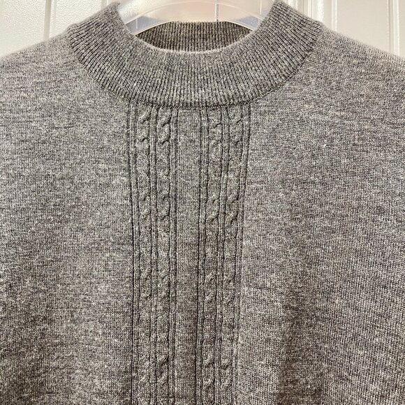 Vintage Camela Wool Knit Mockneck Sweater Grey- M - Picture 6 of 11
